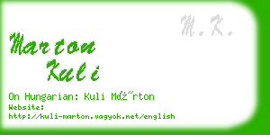 marton kuli business card